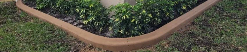Custom garden concrete edging installation in Palm Beach, FL